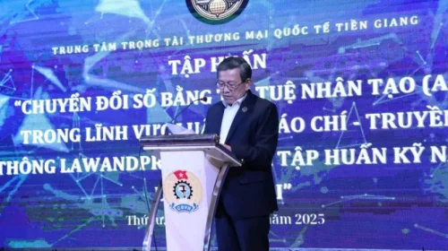 Trung tâm Trọng tài Thương mại Quốc tế Tiền Giang tổ chức tập huấn giải pháp chuyển đổi số ứng dụng AI trong nền tảng Luật và Báo chí – Truyền thông